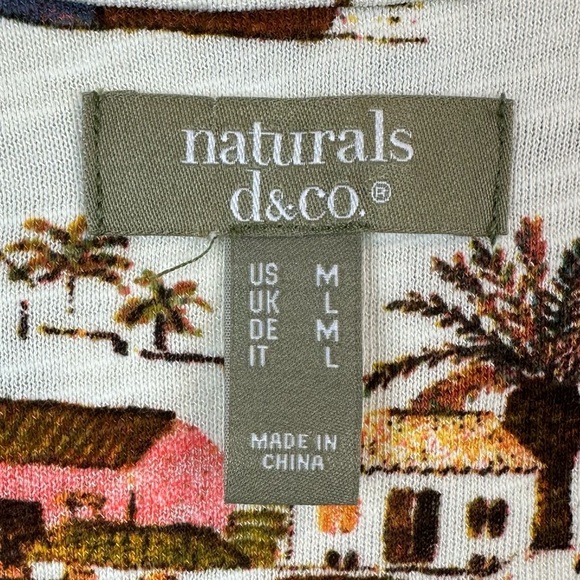 Naturals D&Co Linen Cotton Villa Print Maxi Dress L - Picture 3 of 8